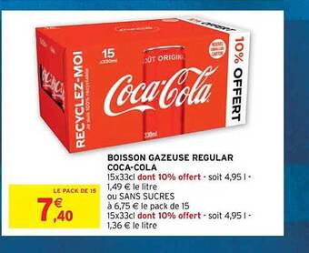 Intermarché Contact Boisson gazeuse regular coca-cola offre