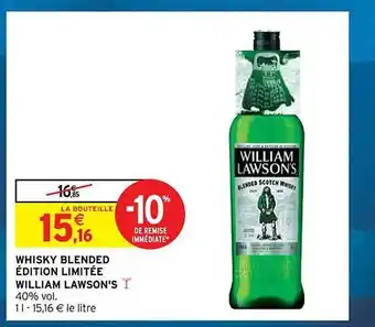 Intermarché Contact Whisky blended édition limitée william lawson's offre
