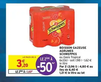 Intermarché Contact Boisson gazeuse agrumes schweppes offre
