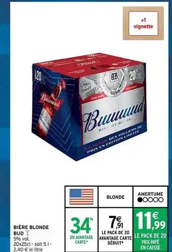 Intermarché Contact Bière bonde bud offre