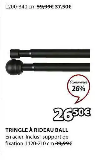 JYSK Tringle à rideau ball offre