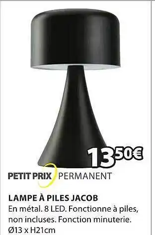 JYSK Lampe à piles jacob offre