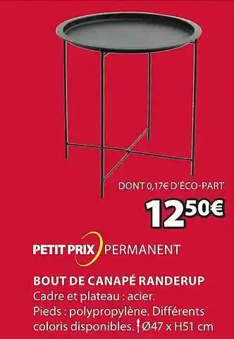 JYSK Bout de canapé randerup offre
