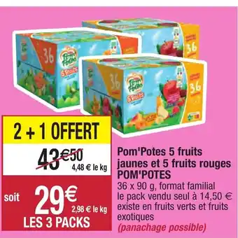 Migros Pom'Potes 5 Fruits Jaunes Et 5 Fruits Rouges offre