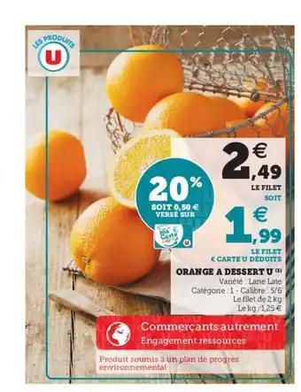 Super U Orange à Dessert U offre