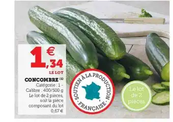Super U Concombre offre
