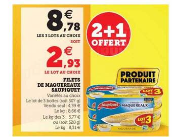 Super U Filets De Maquereaux Saupiquet offre