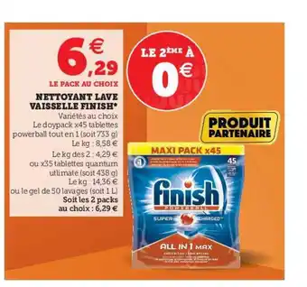 Super U Nettoyant Lave Vaisselle Finish offre