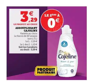 Super U Assouplissant Cajoline offre