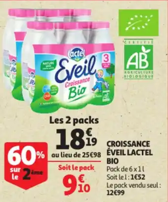 Auchan Drive Croissance éveil lactel bio offre