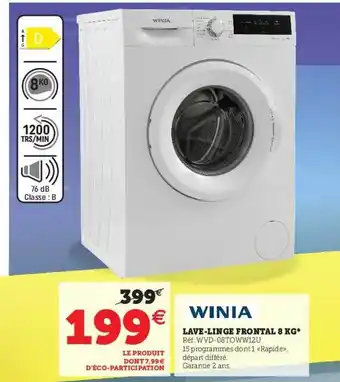 Lave-linge Frontal 8 Kg Winia
