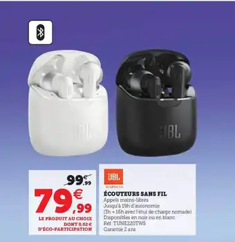 Super U écouteurs Sans Fil Jbl offre