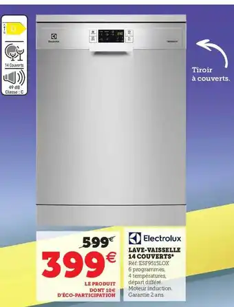 Super U Lave-vaisselle 14 Couverts Electrolux offre