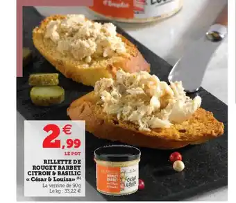 U Express Rillette De Rouget Barbet Citron & Basilic offre