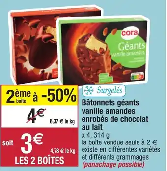 Migros Bâtonnets Géants Vanille Amandes offre