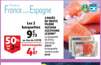 Auchan Direct 2 Paves de Truite Filiere Auchan Cultivons Le Bon offre