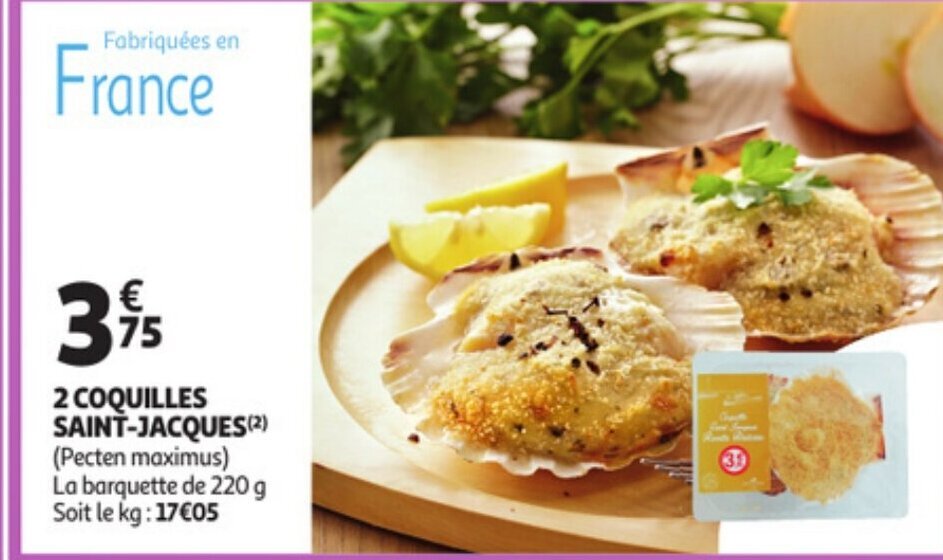 Promo 2 Coquilles SaintJacques chez Auchan Direct