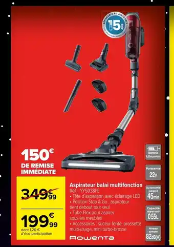 Carrefour Market Aspirateur Balai Multifonction offre