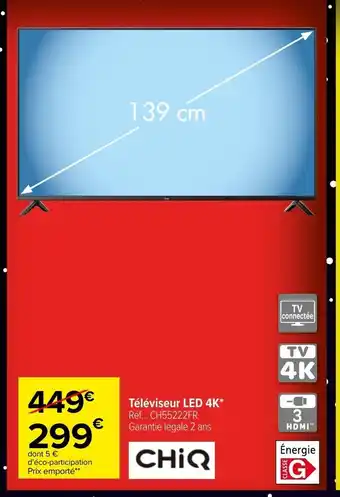Carrefour Market Televiseur led 4k offre