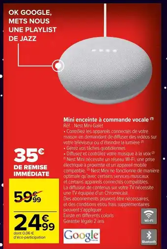 Carrefour Market Mini Enceinte a Commande Vocale offre