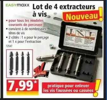 Norma Lot de 4 extracteurs à vis easymaxx offre