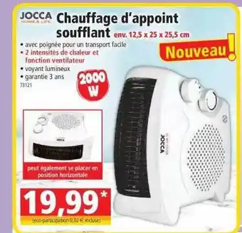 Chauffage d'appoint soufflant jocca home & life
