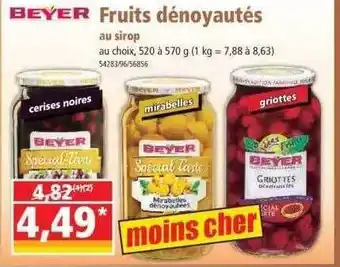 Norma Fruits dénoyautés au sirop beyer offre