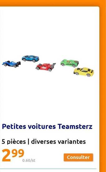Action Petites voitures teamsterz offre