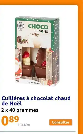 Action Cuillères à chocolat chaud de noël offre