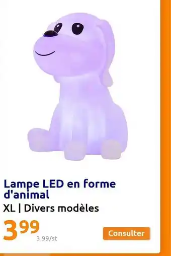 Action Lampe led en forme d'animal offre