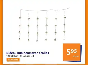 Action Rideau lumineux avec étoiles offre