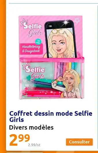 Action Coffret dessin mode selfie girls offre
