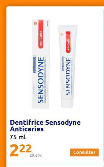 Action Dentifrice sensodyne anticaries offre