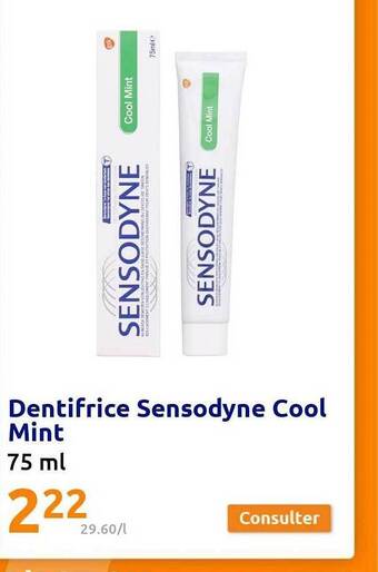 Action Dentifrice sensodyne cool mint offre