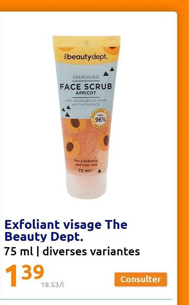 Promo Exfoliant visage the beauty dept chez Action