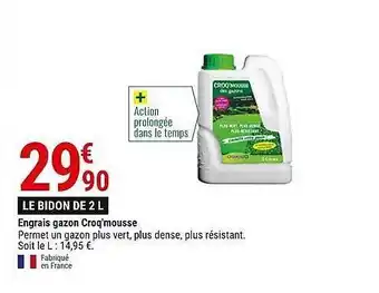 Gamm vert Engrais gazon croq'mousse offre
