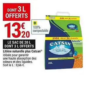 Gamm vert Litière naturelle plus catsan offre