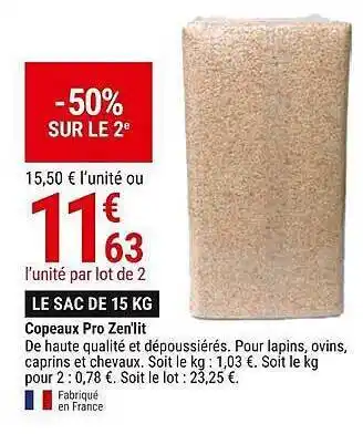 Gamm vert Copeaux pro zen'lit offre