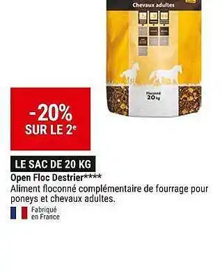 Open floc destrier