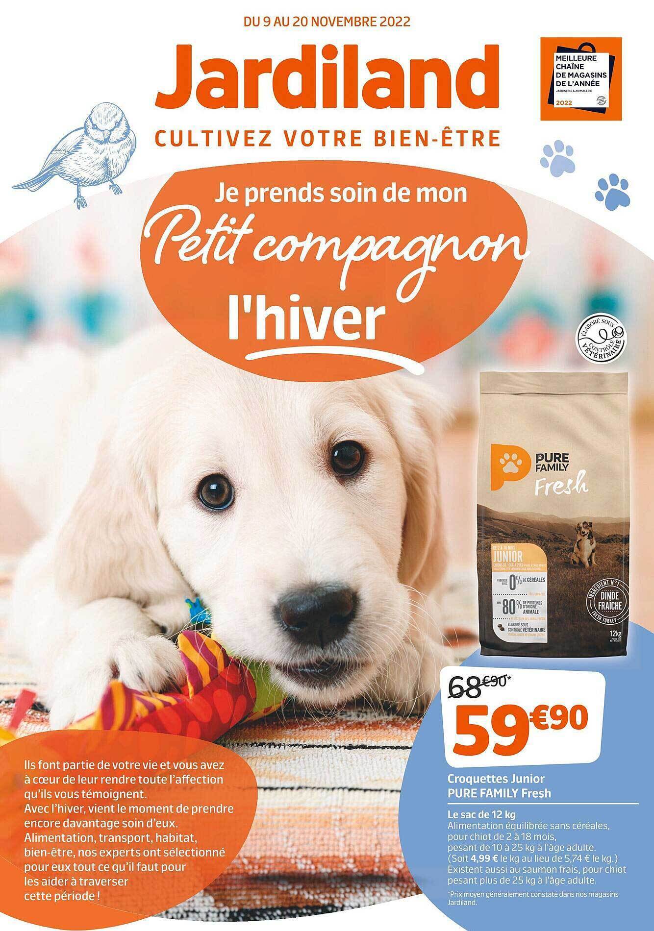 Promo Croquettes junior pure family fresh chez Jardiland