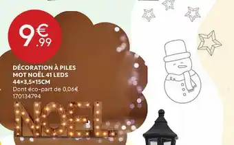 Maxi Bazar Décoration à piles mot noël 41 leds offre