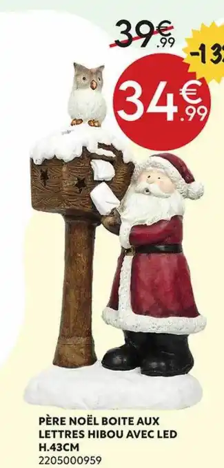 Maxi Bazar Père noël boîte aux lettres hibou avec led offre