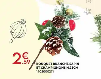 Maxi Bazar Bouquet branche sapin et champignons offre