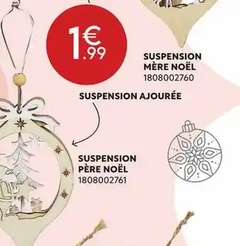 Maxi Bazar Suspension mère noël, suspension ajourée, suspension père noël offre