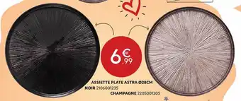 Maxi Bazar Assiette plate astra ø 28 cm noir, champagne offre