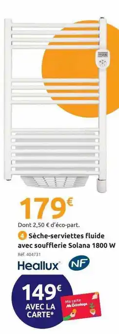 Mr Bricolage Sèche-serviettes fluide avec soufflerie solana 1800 w heallux offre