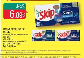 Match Lessive Capsules 3 En 1 Skip offre