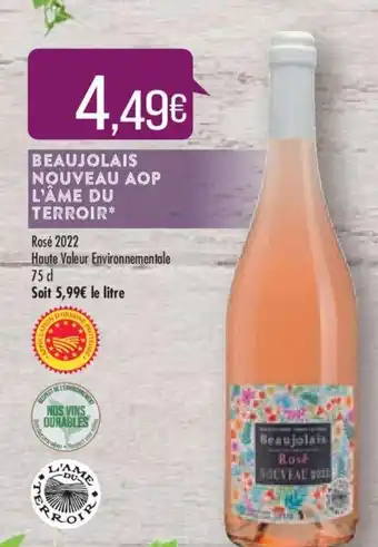 Match Beaujolais Nouveau AOP l'Ame Du Terroir offre