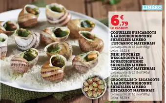 U Express Coquilles d'Escargots a La Bourguignonne Surgelees Limero l'Escargot Mayennais offre
