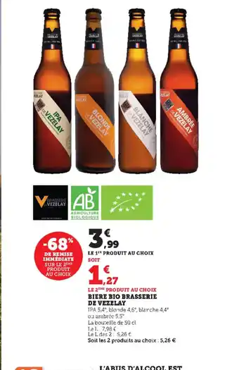 U Express Biere Bio Brasserie de Vezelay offre